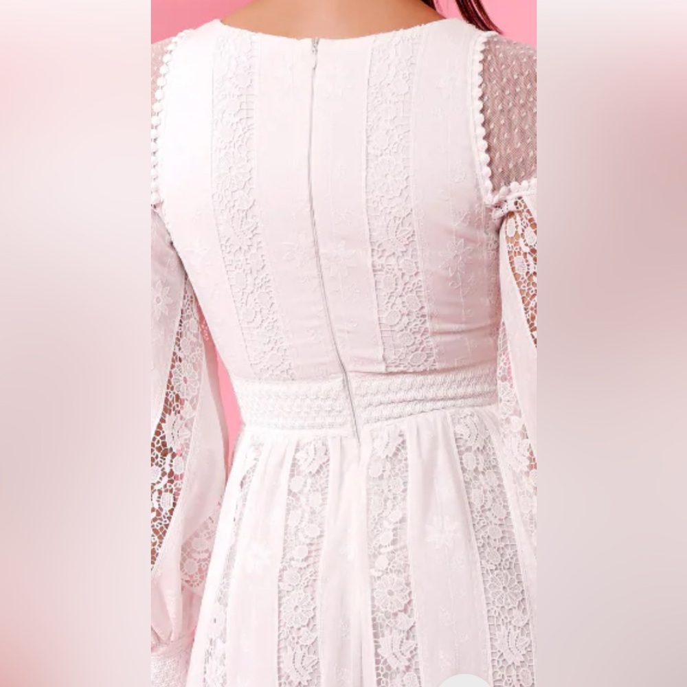 NWT PATBO White Lace long cut out Maxi Dress Size 6 / 38 - Picture 4 of 11